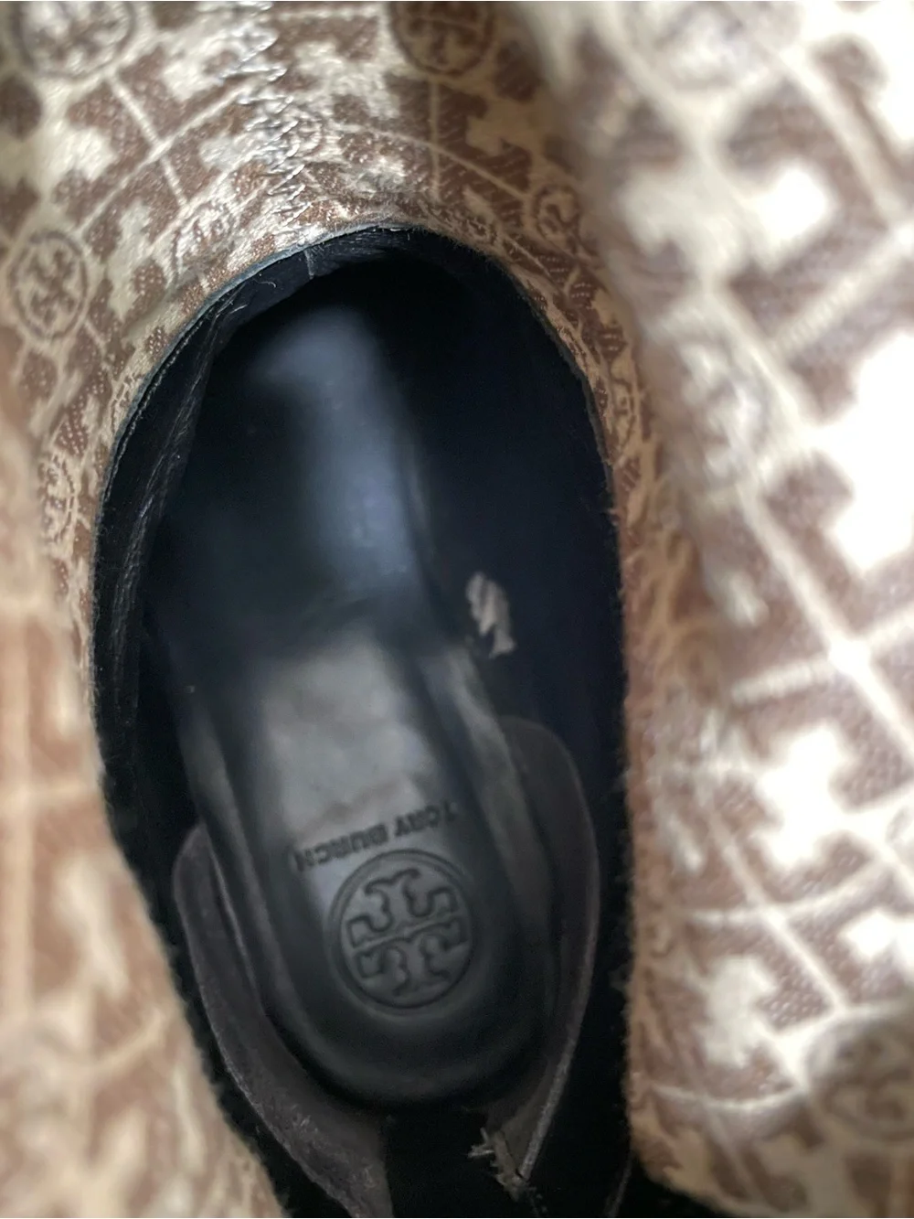 Tory Burch Black Leather Over-the-Knee Riding Boots with Gold Logo